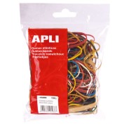 Apli Pack de Gomas Elasticas con Medidas y Colores Surtidos - Contenido 100g - Gran Elasticidad y Resistencia - 70% Caucho Natural