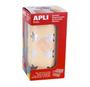 Apli Pack de1.416 Gomets con Forma de Estrella - Tamaño 19.5mm - Adhesivo Base Agua - Normas EN-71 y FSC - Color Plata