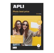 Apli Papel Fotografico Bestprice A4 140gr - Acabado Brillante - 100 Hojas