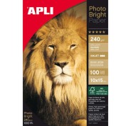 Apli Papel Fotografico Photobright 10 x 15 cm 240g 100 Hojas