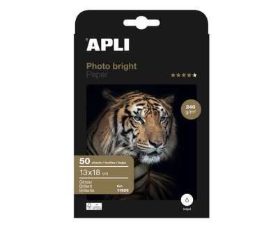 Apli Papel Fotografico Photobright 13 x 18 cm 240g 50 Hojas