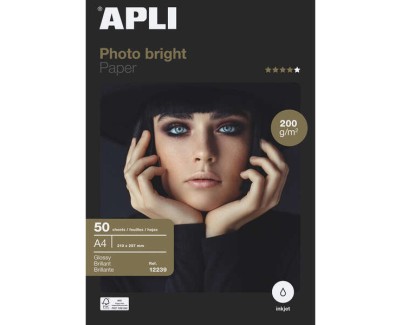 Apli Papel Fotografico Photobright A4 200g 50 Hojas