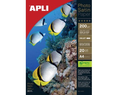 Apli Papel Fotografico Photosatin A4 200g 20 Hojas