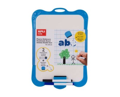 Apli Pizarra Blanca Rigida con Borrador y Rotuladores - Tama&ntilde;o 180 x 280 mm