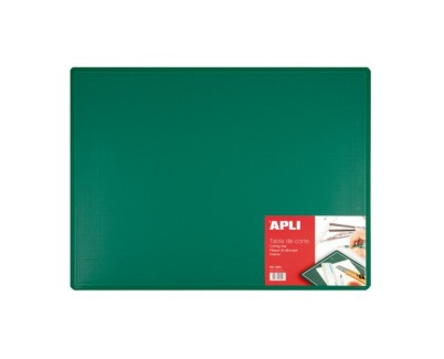 Apli Plancha de Corte A2 PVC 450x600x2mm - Base Antideslizante - Formula Auto Cicatrizante - Impresion de Cuadricula y Angulos - Ideal para Manualidades y Proyectos - Color Verde