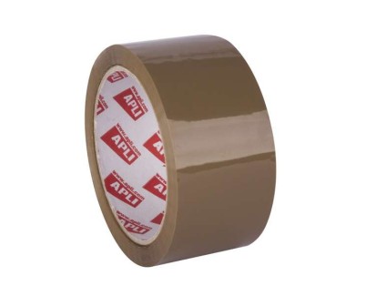 Apli Precinto Premium Silencioso 48mmx6m 32 Micras PVC - Adhesivo Solvente - Sellado Extrafuerte - Desbobinado Silencioso - Color Marron