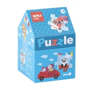 Apli Puzle Casita Infantil de 24 Piezas - Tamaño 42x28mm - Piezas Resistentes y Seguras - Desarrollo de Habilidades y Capacidades - Acabado Brillante - Colorido