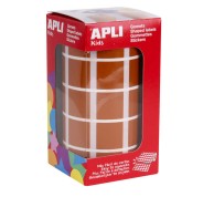 Apli Rollo con 1.770 Gomets Cuadrados 20x20mm - 59 Hojas Pretroqueladas - Ideal para Actividades Infantiles - Normas EN-71 y FSC - Adhesivo Base Agua - Color Marron