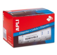 Apli Rollo de 2.520 Etiquetas PVP 16x22mm - Texto Preimpreso con las Siglas PVP - Adhesivo Removible - Color Blanco