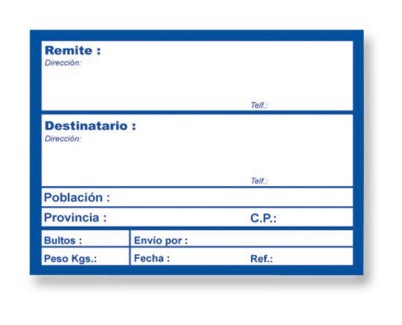 Apli Rollo de 200 Etiquetas para Envio con Texto Preimpreso - Tamaño 109x82mm - Color Blanco/Azul