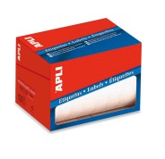 Apli Rollo de 5.600 Etiquetas Rectangulares 12x18mm - Adhesivo Permanente - Cantos Romos - Color Blanco