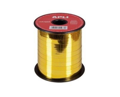 Apli Rollo de Cinta para Envolver Regalos de 7mmx250m - Acabado Brillante - Color Oro