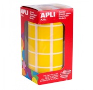 Apli Rollo de Gomets Cuadrados - Adhesivo Permanente - 1.770 Gomets - Desarrolla Habilidades - Adhesivo Base Agua - Color Amarillo