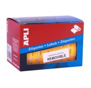 Apli Rollo Etiquetas PVP Naranja Fluorescente Removibles 12.0 x 18.0mm