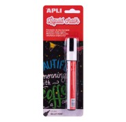 Apli Rotulador de Tiza Liquida - Punta Redonda de 5.5mm - Facil de Borrar con Paño Humedo - Secado Rapido y Uso Sencillo - Base Agua Libre de Toxicos - Color Blanco