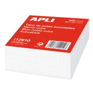 Apli Taco de 500 Hojas 80x80mm - Hojas Encoladas - Color Blanco