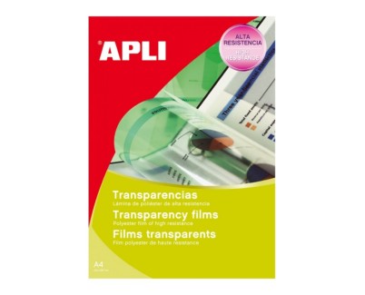 Apli Transparencias de Poliester para Impresoras Inkjet - Alta Calidad de Reproduccion - Gran Claridad - Secado Rapido - Alta Resistencia y Termo Estabilidad - Compatibles con Impresoras Populares