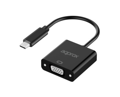 Approx Adaptador USB-C Macho a VGA Hembra - Resolucion hasta 1080P/60Hz - Cable de 13cm