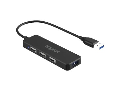 Approx Hub USB 3.0 con 3 Puertos USB 2.0 y 1 Puerto USB 3.0 - Velocidad hasta 5 Gbps - Cable de 15cm