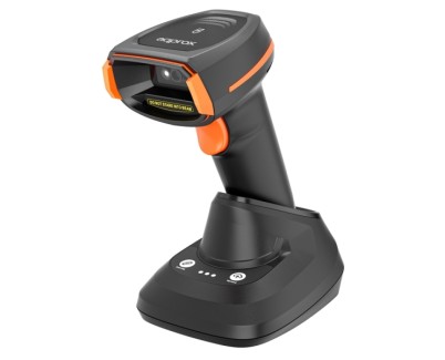 Approx Lector de Codigos de Barras 1D/2D Inalambrico con Base de Carga - Indicador LED, Beeper y Vibracion - Velocidad de Escaneo 60fps - Disparo Manual o Automatico - Autonomia hasta 12h - Color Negro/Naranja