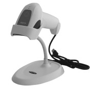Approx Lector de Codigos de Barras 1D USB con Soporte - Indicador LED, Beeper - Velocidad 300 veces por Segundo - Color Blanco