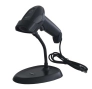 Approx Lector de Codigos de Barras 1D USB con Soporte - Indicador LED, Beeper - Velocidad 300 veces por Segundo - Color Negro