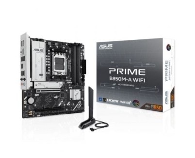 Asus Prime B850M-A WIFI Placa Base AM5 -WiFi, Bluetooth, 4x DDR5, 3x M2, 4x Sata III, PCIe 3.0, 4.0, USB 2.0, 3.2, USB-C, RJ-45, HDMI, DisplayPort - Factor de Forma MicroATX