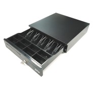 AVPos CASH-U280 Cajon Portamonedas 41cm Automatico - 5 Posiciones Billetes - 8 Posiciones Monedas - RJ11 - Color Negro