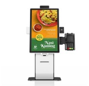 AVPos Kiosko Autoservicio Sobremesa DK22 - 22 Pulgadas Tactil - I3 10th - 8GB Memoria - SSD 256GB - Escaner 2D - Impresora Termica - WIFI - Color Blanco y Negro