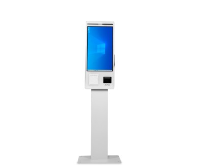 AVPos Kiosko Autoservicio Suelo FK27 - 27 Pulgadas Tactil - I5 - 8GB Memoria - SSD 256GB - Escaner 2D - Impresora Termica - Color Blanco