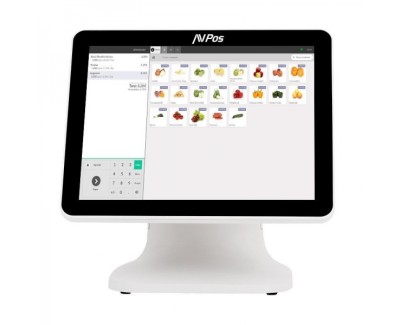 AVPos TPV K5000 Aluminio 15 Tactil Blanco - I7 - 8Gb Memoria - SSD 128gb - VGA y HDMI - Color Blanco