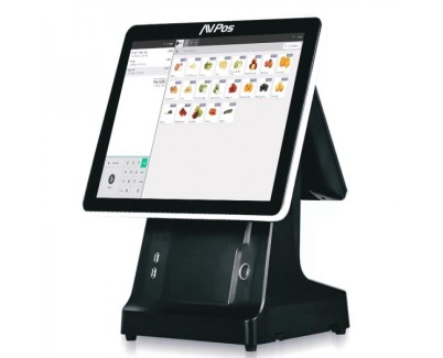 AVPos TPV K6000 15 Tactil - Impresora Integrada - 2º Pantalla 9,7 - I5 - 8gb Memoria - SSD 128gb - VGA y HDMI - Color Negro