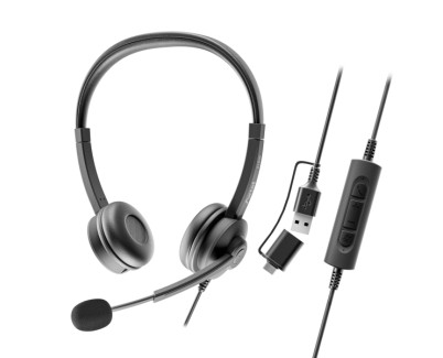 Axtel FLOW Auriculares con Microfono USB - Reduccion de Ruido - USB-A y USB-C