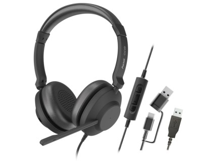 Axtel One Auriculares con Microfono USB - Conexion USB-A y USB-C - Controles de Audio Integrados - Estereo