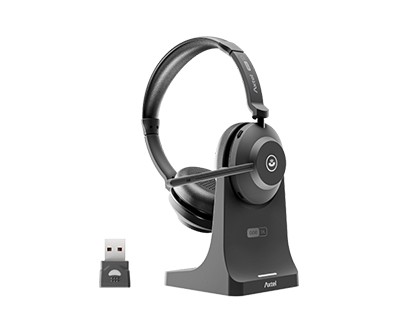 Axtel ONE BT Auriculares con Mirofono Inalambricos - Hasta 40 Horas de Autonomia - Cancelacion de Ruido - Bluetooth - Incluye Base de Carga
