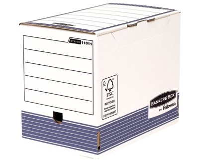 Bankers Box Caja de Archivos Tama&ntilde;o A4 Fastfold - Montaje Automatico - Certificacion FSC - Dimensiones Internas 26x20x31.50cm - Dimensiones Externas 26.50x20.60x32.70cm - Lomo de 200mm