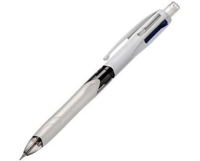 Bic 4 Colours 3+1 Boligrafo y Portaminas Retractil - Punta Media de 1mm - Mina HB 0.7mm - Cuerpo Ancho con Grip - Goma de Borrar - 3 Colores + Portaminas