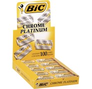 Bic Chrome Platinum Expositor de 20 Cajas de 5 Hojas de Afeitar Doble Filo