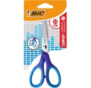 Bic Comfort Tijera Escolar de Acero Inoxidable 13cm - Mango Suave - Uso Diestro - Colores Surtidos Aleatorio