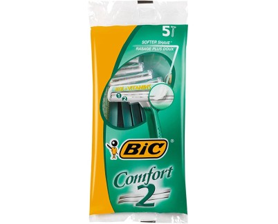 Bic Confort 2 Pack de 5 Maquinillas de Afeitar Desechables de 2 Hojas - Tira Lubricante con Aloe Vera