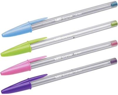 Bic Cristal Fun Boligrafo de Bola - Punta Redonda de 1.6mm - Trazo 0.42mm - Tinta con Base de Aceite - Colores Surtidos