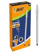 Bic Cristal Glace Boligrafo de Bola - Cuerpo Opaco en Color Plata Mate - Punta Redonda de 1mm - Trazo 0.4mm - Tinta con Base de Aceite - Color de la Tinta Negro