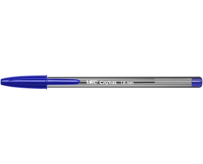 Bic Cristal Large Boligrafo de Bola - Punta Gruesa de 1.6mm - Trazo de 0.60mm - Tinta con Base de Aceite - Translucido - Color Azul