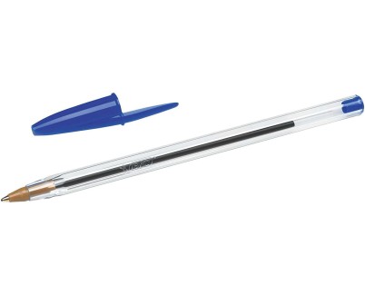 Bic Cristal Original Boligrafo de Bola - Punta Redonda de 1.0mm - Trazo 0.4mm - Tinta con Base de Aceite - Color Azul