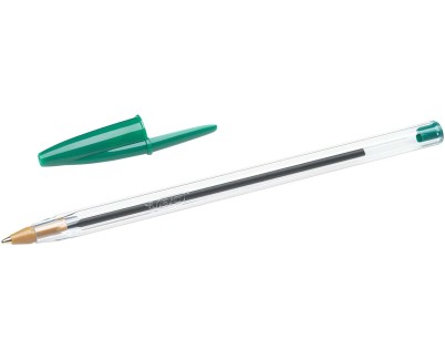 Bic Cristal Original Boligrafo de bola - Punta redonda de 1.0mm - Trazo 0.4mm - Tinta con Base de Aceite - Color Verde