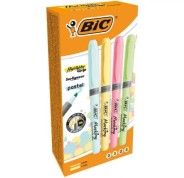 Bic Highlighter Grip Pack de 12 Marcadores Fluorescentes Pastel - Punta Biselada - Trazo entre 1.60 y 3.30mm - Grip Texturizado - Colores Pastel Surtidos