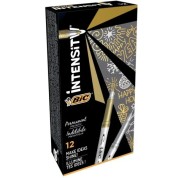 Bic Intensity Metallic Rotulador Permanente - Punta Media 1.8mm - Trazo 0.8mm - Grip Texturizado - Color Oro y Plata