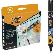 Bic Intensity Pack de 8 Marcadores de Pintura - Punta Media - Tinta con Base de Agua - 98% de Materiales Reciclados - Colores Pastel Surtidos