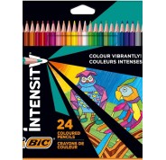 Bic Intensity Triangle Caja de 24 Lapices para Colorear Triangulares - Mina de 3.20mm - Fabricados sin Madera - Colores Surtidos