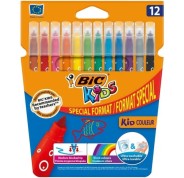 Bic Kids Couleur Pack de 12 Rotuladores - Punta Mediana - Lavable - Colores Surtidos